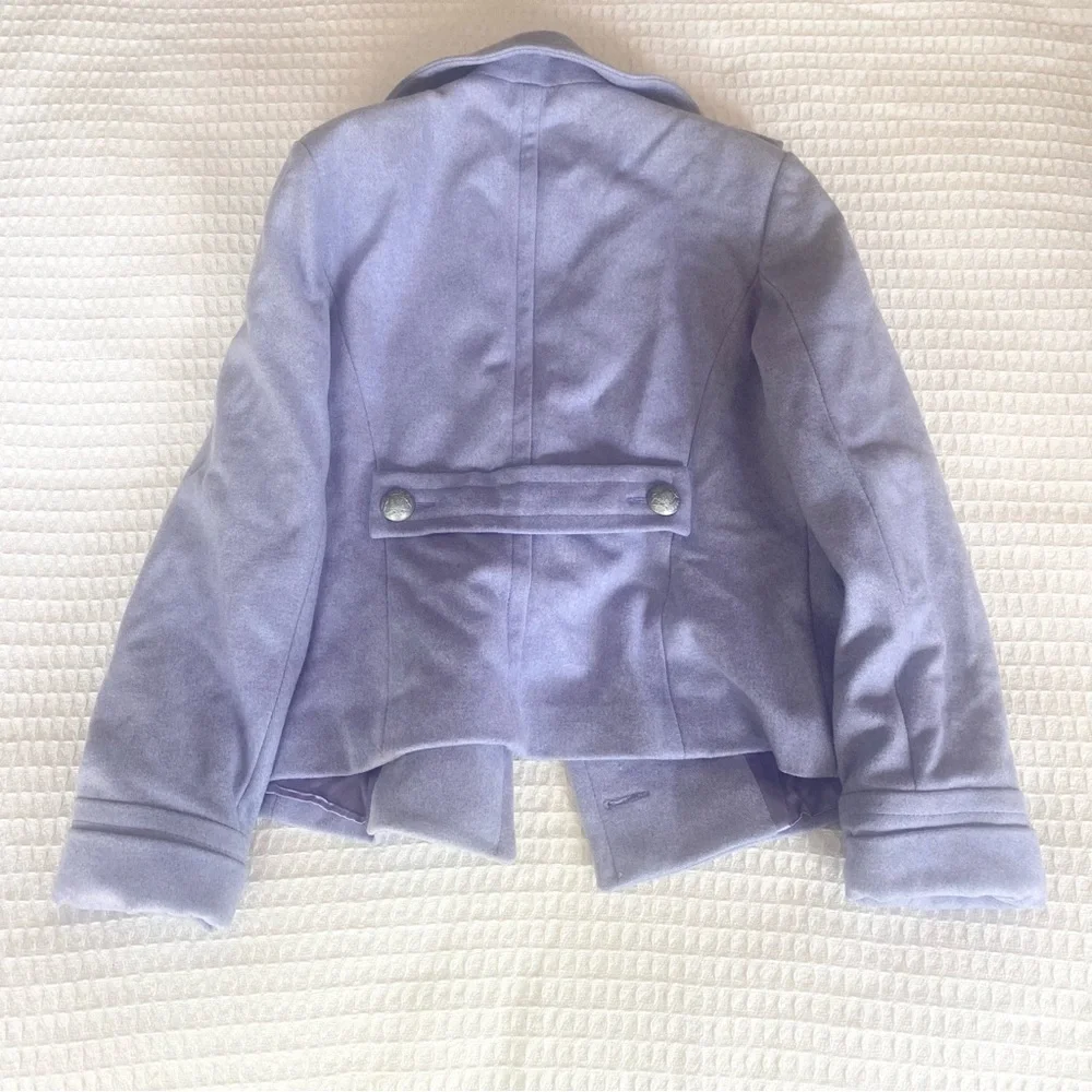 Michael Kors Purple Pea Coat Double-Breasted Italian wool size 14